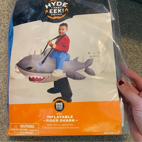 Inflatable Riding Shark Costume NEW Kids Gray Hyde & Eek - Picture 2 of 3